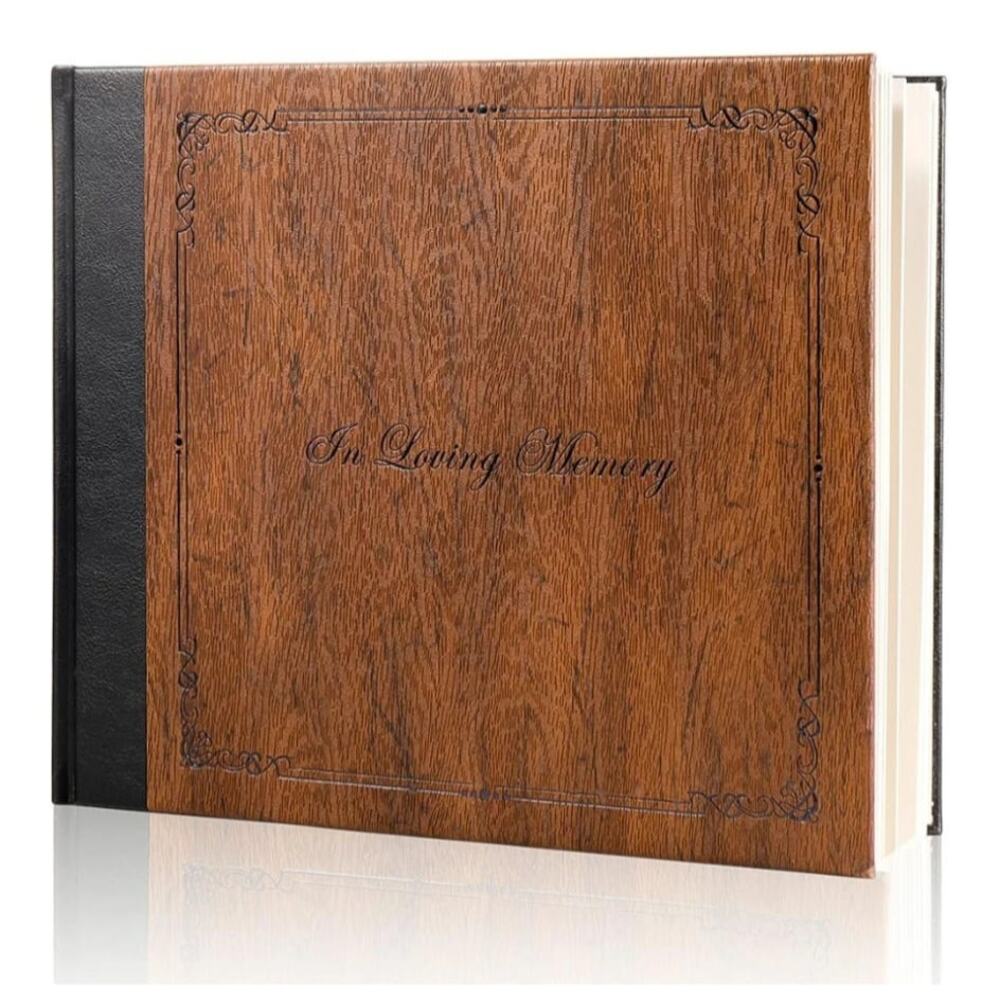 Funeral Guest Book for Memorial Service with 144 Pages Brown 8X10″ - Picture 1 of 4
